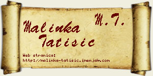 Malinka Tatišić vizit kartica